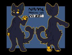  anthro black_body black_fur dragontoons eyebrows felid fur hi_res male mammal niko_(sherb_art) orange_eyebrows orange_eyes orange_pawpads pawpads 