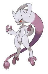  alternate_form head_tail highres mega_mewtwo_y mega_pokemon mewtwo nintendo no_humans official_art pokemon pokemon_(game) pokemon_xy simple_background solo sugimori_ken white_background 