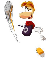  alpha_channel asdrubal clothing floating_feet floating_hands floating_head hair hi_res humanoid jacket kick limbless male rayman rayman_(series) raypeople_(rayman) solo topwear ubisoft 