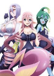  mermaid meroune_lorelei monster_girl monster_musume_no_iru_nichijou rachnera_arachnera suu_(monster_musume) swimsuits 