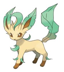  2006 3_toes alpha_channel ambiguous_gender brown_body brown_eyes brown_fur brown_sclera chest_tuft digitigrade eeveelution elemental_creature feet feral flora_fauna fur generation_4_pokemon glistening glistening_eyes green_body green_fur hi_res ken_sugimori leaf leaf_ears leaf_tail leafeon leg_markings mammal markings nintendo official_art plant pokemon pokemon_(species) quadruped simple_background socks_(marking) solo standing tail tan_body tan_fur toes transparent_background tuft 