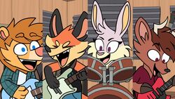  16:9 2023 anthro antlers band bass_guitar black_body black_clothing black_fur black_shirt black_tank_top black_top black_topwear blue_bottomwear blue_clothing blue_eyes blue_pants blue_shirt blue_topwear bottomwear brown_body brown_fur brown_hair canid canine cheek_tuft closed_eyes clothing cooper_(scratch21) deer detailed_background digital_drawing_(artwork) digital_media_(artwork) drum drum_set ear_piercing ed_(scratch21) electronics facial_tuft fangs felid female fox fur group guitar guitar_pick guitar_strap hair happy head_tuft hi_res hooves horn inner_ear_fluff inside lagomorph leporid lion long_ears male mammal mane matt_(scratch21) microphone musical_instrument orange_body orange_fur orange_hair orange_mane pantherine pants percussion_instrument piemations piercing pink_body pink_fur plucked_string_instrument purple_clothing purple_eyes purple_shirt purple_topwear rabbit red_fox riley_(scratch21) scratch21 shirt smile string_instrument tan_body tan_fur tank_top teeth topwear true_fox tuft white_clothing white_shirt white_topwear widescreen yellow_body yellow_fur 