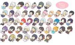  6+boys ^_^ aizen_kunitoshi akashi_kuniyuki akita_toushirou atsushi_toushirou baby bad_id bad_pixiv_id bib black_hair blonde_hair blue_eyes blue_hair bottle brown_hair closed_eyes doudanuki_masakuni drooling everyone eyepatch eyewear_on_head glasses gokotai green_eyes green_hair hachisuka_kotetsu hakata_toushirou hat heshikiri_hasebe highres hirano_toushirou honebami_toushirou horikawa_kunihiro hotarumaru ichigo_hitofuri ishikirimaru iwatooshi izumi-no-kami_kanesada jirou_tachi kasen_kanesada kashuu_kiyomitsu kogitsunemaru kousetsu_samonji legs_up lying maeda_toushirou male_focus midare_toushirou mikazuki_munechika multiple_boys mutsu-no-kami_yoshiyuki nagasone_kotetsu nakigitsune nakigitsune&#039;s_fox namazuo_toushirou nikkari_aoe on_back ookurikara open_mouth orange_hair otegine pacifier pink_hair purple_eyes purple_hair red_eyes red_hair sayo_samonji sayu030b shishiou_(touken_ranbu) shishiou_no_mofumofu shokudaikiri_mitsutada smile souza_samonji tarou_tachi tonbokiri_(touken_ranbu) touken_ranbu translation_request tsurumaru_kuninaga uguisumaru urashima_kotetsu white_hair yagen_toushirou yamabushi_kunihiro yamanbagiri_kunihiro yamato-no-kami_yasusada yellow_eyes 