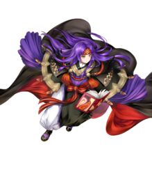  alternate_costume book boots cape feathers female fire_emblem fire_emblem:_radiant_dawn fire_emblem_heroes full_body headband highres long_hair non-web_source official_art purple_hair sanaki_kirsch_altina sanaki_kirsch_altina_(resplendent) solo transparent_background yamada_koutarou yellow_eyes 