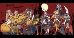  6+girls a_bao absurdres animal_ears animal_hands anti-materiel_rifle bat_wings black_gloves black_pantyhose black_thighhighs blonde_hair bolt_action breasts brown_hair cellphone chains detached_sleeves dinergate_(girls&#039;_frontline) double_bun dress fake_animal_ears feline flip_phone girls&#039;_frontline gloves green_eyes grey_hair gun hair_bun halloween_costume happy_halloween hat highres holding holding_phone iws_2000_(girls&#039;_frontline) iws_2000_(the_seventh_sealer)_(girls&#039;_frontline) jack-o&#039;-lantern large_breasts long_hair m870_(girls&#039;_frontline) m870_(pumpkin_fortress)_(girls&#039;_frontline) mdr_(ghost_trap)_(girls&#039;_frontline) mdr_(girls&#039;_frontline) medium_breasts multicolored_hair multiple_girls non-humanoid_robot official_alternate_costume one_eye_closed p7_(girls&#039;_frontline) p7_(sister_gunslinger)_(girls&#039;_frontline) pantyhose paw_gloves phone pink_eyes purple_eyes purple_hair red_eyes red_hair rifle robot s.a.t.8_(girls&#039;_frontline) s.a.t.8_(pumpkin_skewers)_(girls&#039;_frontline) sangvis_ferri short_hair sidelocks single_thighhigh sleeveless sleeveless_dress sniper_rifle springfield_(classic_witch)_(girls&#039;_frontline) springfield_(girls&#039;_frontline) steyr steyr_iws_2000 streaked_hair thighhighs twintails vector_(girls&#039;_frontline) vector_(kitty_paws)_(girls&#039;_frontline) wa2000_(girls&#039;_frontline) wa2000_(haunted_castle)_(girls&#039;_frontline) weapon welrod_mkii_(girls&#039;_frontline) welrod_mkii_(lord_of_shadow)_(girls&#039;_frontline) white_legwear wings witch_hat yellow_dress yellow_eyes 