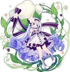  ao_jun ark_order bare_shoulders blue_bow blue_bra blue_choker blue_eyes blue_hair blue_hairband boots bow bow_hairband bra choker cotton_boll cross-laced_footwear detached_sleeves dress dress_bow female flat_chest flower flower-shaped_pupils flower_choker full_body gradient_hair gradient_sleeves hair_flower hair_ornament hairband holding holding_plant leaf long_hair looking_at_viewer multicolored_hair official_art pink_flower plant shirt sidelocks solo symbol-shaped_pupils tachi-e thumbelina_(ark_order) transparent_background underwear variant_set very_long_hair white_dress white_footwear white_shirt 