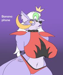  animated anthro armwear ass bananaphone big_breasts big_butt breasts canid canine canis clothed clothing collar crown curvy_figure ear_piercing ear_ring female five_nights_at_freddy&#039;s five_nights_at_freddy&#039;s:_security_breach flat_colors hands_behind_back headgear huge_breasts la-roxita_(photolol.03) lipstick lyrics makeup mammal music photolol.03 piercing purple_body ring_piercing roxanne_wolf scottgames slideshow solo song steel_wool_studios thick_thighs voluptuous wide_hips wolf 