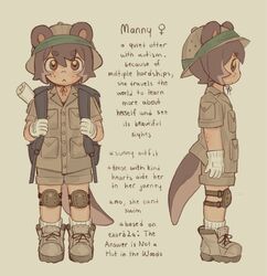  animal_humanoid clothing english_text female female_symbol footwear gender_symbol gorarati hi_res humanoid lolicon mammal mammal_humanoid model_sheet mustelid mustelid_humanoid otter otter_humanoid shoes solo symbol text young 