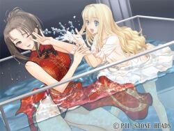  2girls china_dress chinadress chinese_clothes dress france_shoujo game_cg multiple_girls odagiri_maiko panties pool shoujo splash splashing stone_heads taka_tony tanaka_takayuki underwear water wet 