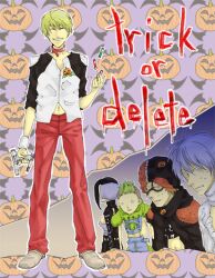  4boys ash ash_(galerians) beeject blonde_hair drugs female galerians galerians:_ash halloween jack-o&#039;-lantern multiple_boys nitro nitro_(galerians) parano parano_(galerians) rion rion_(galerians) rion_steiner short_hair spider spider_(galerians) video_game 