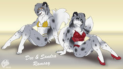  16:9 2022 5_fingers 5_toes anthro barefoot bikini bikini_bottom bikini_top black_nose blue_eyes blue_merle breasts canid canine canis character_name claws clothing daughter_(lore) dee_ramsay digital_media_(artwork) domestic_dog duo feet female finger_claws fingers flat_colors fluffy fluffy_tail footwear fur ghostwolf grey_body grey_fur grey_hair hair herding_dog hi_res high_heels humanoid_feet humanoid_hands lingerie looking_at_viewer mammal markings modelling mother_(lore) mother_and_child_(lore) mother_and_daughter_(lore) multicolored_body multicolored_fur navel open_mouth open_smile panties parent_(lore) parent_and_child_(lore) parent_and_daughter_(lore) pastoral_dog plantigrade ruff sandra_ramsay sheepdog shetland_sheepdog signature sitting smile spots spotted_body spotted_fur swimwear tail teeth toe_claws toes tongue two_tone_body two_tone_fur underwear white_body white_fur widescreen 