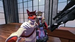  16:9 3d_(artwork) blizzard_entertainment canid canine digital_media_(artwork) fox fox_scout foxthe&#039;demon&#039; garry&#039;s_mod group gun hi_res mammal overwatch ranged_weapon rifle selfie sergal sergal_sniper sniper_rifle team_fortress_2 valve weapon widescreen widowmaker 