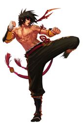  bandana bandana brown_hair dfo dnf dungeon_and_fighter dungeon_fighter_online fighter_(dungeon_and_fighter) highres male_fighter male_striker manly scar scars shirtless spiked_hair spikey_hair tatoos tattoo 