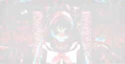  3d abstract_background android animated animated barnacle calne_ca danmaku deino eyeshadow female glowing glowing_eye gynoid hair_ribbon hatsune_miku heterochromia isopod karune_calcium long_hair looking_at_viewer lowres maeda_koutarou makeup ribbon saikin_osen_-_bacterial_contamination_-_(vocaloid) sailor_collar skull_necklace solo twintails vocaloid 