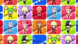  2girls 6+boys alternate_costume antonio_lopez bad_id bad_pixiv_id barnaby_brooks_jr. blue_rose chibi dandel dragon_kid fire_emblem_(tiger_&amp;_bunny) huang_baoling ivan_karelin kaburagi_t._kotetsu karina_lyle keith_goodman multiple_boys multiple_girls nathan_seymour origami_cyclone photoshop_(medium) rock_bison sky_high_(tiger_&amp;_bunny) superhero_costume tiger_&amp;_bunny 