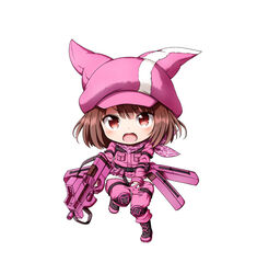  chibi gun kohiruimaki_karen kuena llenn sword_art_online_alternative:_gun_gale_online uniform 