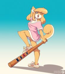  2021 absurd_res anthro bangs baseball_bat bat_(object) blonde_hair blue_background bonk_(meme) breasts butterscotch_(peargor) canid canine canis cel_shading cleavage clothed clothing colored conditional_dnp curled_tail digital_media_(artwork) domestic_dog english_text exposure_variation female footwear fox-pop full-length_portrait fur go_to_horny_jail gradient_background hair hi_res holding_object holding_weapon light lighting mammal meme multicolored_body multicolored_fur one_eye_closed open_mouth oversized_clothing pink_clothing pink_topwear plantigrade portrait pose shaded shadow shiba_inu shirt shoes side_view simple_background smile sneakers solo spitz t-shirt tail text text_on_clothing text_on_footwear text_on_shoes topwear two_tone_body two_tone_fur watermark weapon white_background white_body white_fur white_text wink yellow_body yellow_fur 