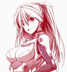  bad_id bad_pixiv_id breasts female kichihachi large_breasts long_hair monochrome neon_genesis_evangelion photoshop_(medium) plugsuit solo souryuu_asuka_langley 