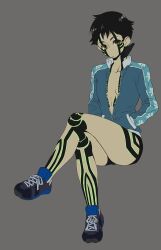  atlus black_hair female female hitoshura rule_63 shin_megami_tensei shin_megami_tensei_iii:_nocturne shin_megami_tensei_nocturne solo tattoo yellow_eyes 