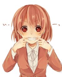  bad_id bad_pixiv_id female kushieda_minori mouth_pull oohashi_high_school_uniform red_eyes red_hair school_uniform short_hair teeth toradora! wakamiya_yasuki 