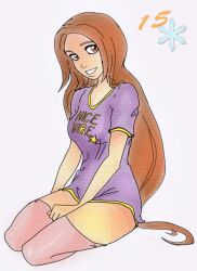  bleach brown_eyes brown_hair inoue_orihime long_hair rei-ami solo thighhighs 