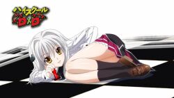  high_school_dxd highres school_uniform schoolgirl silver_hair skirt toujou_koneko 