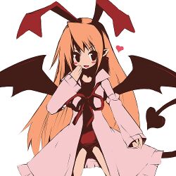  bad_id bad_pixiv_id blonde_hair blush_stickers demon_tail detached_sleeves disgaea female flonne flonne_(fallen_angel) hair_ribbon long_hair lowres makai_senki_disgaea ribbon solo tail wings yasukawa_key 