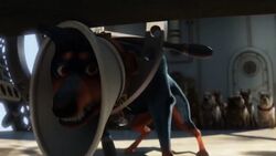  alpha_(up) canid canine canis collar cone_of_shame disney domestic_dog feral male mammal medical_instrument meme pinscher pixar scientific_instrument screencap up_(film) 