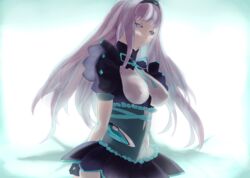  :&lt; blue_eyes dodonpachi dodonpachi_saidaioujou dress ere_(2516325) female grey_hair long_hair maria_(saidaioujou) solo 