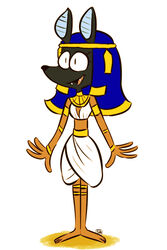  animal_head animal_humanoid anubian_jackal anubis armlet black_body black_fur bottomwear bracelet canid canine canis clothed clothing cynocephalus deity egyptian egyptian_clothing egyptian_headdress egyptian_mythology fangs female for_a_head fur gold_(metal) gold_jewelry headdress headgear headwear humanoid jackal jewelry mammal middle_eastern_mythology midriff mythology necklace nemes_(clothing) rule_63 shendyt simple_background skirt smile solo squiddybiddy teeth 