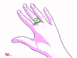  4:3 5_fingers ambiguous_gender amphibian animated duo feral fingernails fingers frame_by_frame frog green_body hopping humanoid keke_(artist) nails short_playtime simple_background size_difference smile white_background 