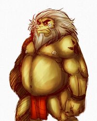  4:5 asian_clothing beard belly bellyandfur clothing darunia east_asian_clothing facial_hair fundoshi goron humanoid japanese_clothing male nintendo nipples ocarina_of_time solo the_legend_of_zelda underwear 