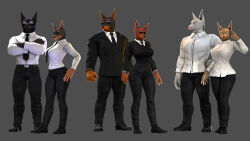  16:9 2024 3d_(artwork) 5_fingers anthro black_body black_fur black_nose bottomwear breasts brown_body brown_fur canid canine canis clothed clothed_anthro clothed_female clothed_male clothing crossed_arms digital_media_(artwork) dobermann domestic_dog dress_shirt eyewear female fingers footwear fur glasses group hi_res humanoid_hands male mammal necktie pants petruz petruz_(copyright) pinscher shirt shoes source_filmmaker_(artwork) standing suit sunglasses tan_body tan_fur topwear white_body white_fur widescreen 