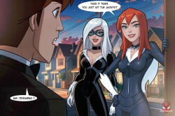  1boy 2girls ai_generated big_ass big_breasts black_cat_(marvel) breasts chest curvy digital_media_(artwork) felicia_hardy female hips hourglass_figure light-skinned_female light-skinned_male light_skin male male/female marvel marvel_comics mary_jane_watson peter_parker slim_waist spider-man spider-man_(series) spideyjosh-art straight the_spectacular_spider-man thick thick_hips thick_legs thick_thighs thighs voluptuous waist wide_hips 