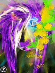  abstract_art abstract_background absurd_res ambiguous_gender anthro black_body black_fur blue_body blue_eyes blue_fur bull_terrier canid canine canis digital_media_(artwork) domestic_dog female fur hair hi_res hunting_dog looking_at_viewer magenta_fur mammal markings portrait psychedelic purple_hair purple_nose scene_haircut self_portrait slayter_(unmakeyourself) solo sparklefur terrier unmakeyourself_(artist) white_body white_fur yellow_body yellow_fur 