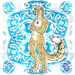  1:1 anthro cheetah felid feline hi_res male mammal sakary_yoliztli selreini_(character) solo 