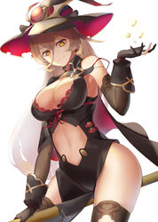  absurdres armpits black_cape black_gloves black_thighhighs blonde_hair bra bra_peek breasts broom broom_riding cape cleavage closed_mouth clothing_cutout coin commentary cowboy_shot dress elbow_gloves eyeshadow fang_out female gloves hair_between_eyes hand_up hat highres large_breasts long_hair looking_at_viewer makeup md5_mismatch multicolored_cape multicolored_clothes navel navel_cutout nijisanji nui_sociere nui_sociere_(1st_costume) oerba_yun_fang partially_fingerless_gloves red_bra red_cape shioneko_(0202) sidelocks simple_background single_bare_shoulder sitting skin_fang skindentation sleeveless sleeveless_dress smile solo thighhighs torn_clothes torn_hat underbust underwear very_long_hair virtual_youtuber white_background witch witch_hat yellow_eyes 