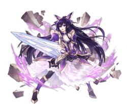  :o ark_order armor black_dress black_footwear black_gloves black_hair black_pantyhose boots bow breasts cleavage date_a_live dress female full_body gloves gold_trim hairbow high_ponytail holding holding_sword holding_weapon kzhu leg_armor medium_breasts official_alternate_costume official_art pantyhose purple_bow purple_dress purple_eyes short_sleeves sidelocks solo sword tachi-e transparent_background v-shaped_eyebrows weapon yatogami_tooka 