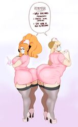  2girls absurd_res adagio_dazzle applejack_(mlp) ass ass_in_dress ass_to_ass big_ass big_breasts black_thighhighs blonde_hair blush chubby covid-19_pandemic dat_ass equestria_girls eyeshadow fat_ass female_only friendship_is_magic green_eyes high_heels high_resolution huge_ass huge_thighs human humanized large_ass long_hair my_little_pony nurse nurse_uniform orange_hair platform_heels red_eyes sideboob smooth_skin speech_bubble sunnysundown text thick_ass thick_thighs thighhighs tight_clothing tight_dress voluptuous wide_hips 