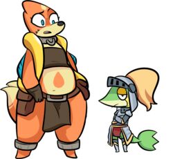  2018 2_tails aly_(simplifypm) amelia_(simplifypm) amelia_steelheart anthro armor biped blue_eyes clothed clothing cosplay crossed_arms crossover crossover_cosplay duo female fingers floatzel fur generation_4_pokemon generation_5_pokemon gloves green_body green_skin green_tail handwear multi_tail nintendo open_mouth orange_body orange_fur orange_tail partially_clothed piko_(simplifypm) pokemon pokemon_(species) red_eyes shelby_(simplifypm) simple_background snivy squiddy62 standing tail teeth white_background 