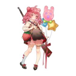  &gt;_&lt; :d aged_down animal_balloon bag balloon bandaid bandaid_on_knee bandaid_on_leg black_bow black_footwear bloomers blush bolt_action bow bow_legwear brown_dress closed_mouth double_bun dress dress_bow female food-themed_bag footwear_ribbon full_body girls&#039;_frontline gun gun_on_back hair_bun hairbow heart_balloon highres holding holding_bag long_hair long_sleeves looking_at_viewer mauser_98 neck_ribbon official_alternate_costume official_art pink_eyes pink_hair pink_ribbon red_bow red_ribbon ribbon rifle shiny_footwear shirt shoes simple_background single_sock smile socks solo standing star_balloon strawberry_bag thigh_strap third-party_source transparent_background underwear weapon weapon_on_back white_bloomers white_shirt white_socks wz.29_(envoy_of_sweet_dreams)_(girls&#039;_frontline) wz.29_(girls&#039;_frontline) xd zuizi 