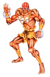  90s capcom dark_skin dhalsim illustration official_art oldschool street_fighter street_fighter_ii yasuda_akira 