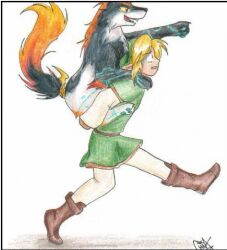  canid canine female link male mammal midna nintendo the_legend_of_zelda twilight_princess 