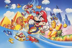  80s airplane dragonzamasu facial_hair goombo hiyoihoi jiangshi king_totomesu lowres mario mario_(series) moustache multiple_persona nintendo ocean official_art oldschool pionpi princess_daisy pyramid submarine super_mario_bros. super_mario_land tatanga torion 