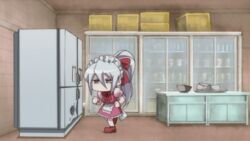  animated animated animated chrome_shelled_regios felli_loss kicking koukaku_no_regios ponytail refrigerator waitress 