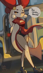  anthro ass boots bottomwear car clothed clothing costume du_amae female footwear hair hi_res lagomorph leporid long_hair mammal miantiao_(diives) pubes rabbit raised_bottomwear raised_clothing raised_skirt shorts skirt solo thick_thighs vehicle wide_hips xingzuo_temple yellow_eyes 