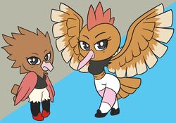  2020 anthro anthrofied ass avian beak belly_tuft big_eyes bird black_clothing black_crop_top black_eyes black_footwear black_leggings black_legs black_legwear black_shirt black_shoes black_stockings black_topwear blue_background bottomwear breasts brown_body brown_feather_hair brown_feathers brown_tail brown_tail_feathers brown_tuft brown_wings chibi closed_frown closed_smile clothed clothing crop_top crossed_legs cyan_background digital_media_(artwork) duo evolutionary_family eyebrows eyelashes fearow feather_hair feathered_wings feathers feet female footwear frown frowning_at_viewer generation_1_pokemon grey_background hair head_tuft hi_res hip_tilt hotpants leaning leaning_sideways leggings legwear long_beak looking_at_viewer medium_breasts midriff mohawk mouth_closed multicolored_body multicolored_feathers multicolored_wings mythrica neck_tuft nintendo non-mammal_breasts orange_body orange_feather_hair orange_feathers orange_hair orange_tuft pants pigeon_toed pink_beak pink_legs pokemon pokemon_(species) pokemorph pseudo_hair raised_wings realistic_wings red_body red_clothing red_feather_hair red_feathers red_footwear red_hair red_shoes red_wings shirt shoes shorts simple_background sleeveless_shirt small_breasts smile smiling_at_viewer smirk smirking_at_viewer socks spearow spread_wings standing stockings straight_leg straight_legs strutting tail tail_feathers tan_background tan_body tan_bottomwear tan_clothing tan_feathers tan_shorts tan_tuft tan_wings thick_calves thick_thighs topwear torn_bottomwear torn_clothing torn_pants torn_shorts torn_sleeves tuft two_tone_body two_tone_feathers two_tone_wings v-neck white_body white_bottomwear white_clothing white_feathers white_footwear white_hotpants white_shorts white_socks white_tuft wing_tuft winged_arms wings 