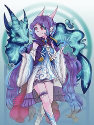  anthro boots breasts clothed clothing dragon dress female footwear freedom_planet galaxytrail gloves hair handwear hi_res hybrid mammal mythological_creature mythological_scalie mythology purple_hair sash_lilac scalie shira_ki solo 