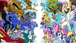  16:9 2011 absolutely_everyone accessory alicorn alligator alligatorid amber_eyes american_bison angel_(mlp) anthro apple apple_bloom_(mlp) applejack_(mlp) avian bald beak bison black_body black_eyes black_feathers blonde_hair bloomberg_(mlp) blue_body blue_eyes blue_feathers blue_fur blue_hair bodypaint bovid bovine bow_(feature) bow_accessory bow_ribbon brown_body brown_eyes brown_feathers brown_hair bucket canid canine canis cape carrot chief_thunderhooves_(mlp) clothing cockatrice cockatrice_(mlp) confrontation container crocodilian cutie_mark derp_eyes derpy_hooves diamond_dog_(mlp) diamond_tiara_(mlp) domestic_cat domestic_dog dragon ear_piercing earth_pony equid equine european_mythology face_paint feathered_wings feathers felid feline felis female feral flour fluttershy_(mlp) food friendship_is_magic fruit fur gem gilda_(mlp) greek_mythology green_eyes grey_eyes group gryphon gummy_(mlp) hair hair_accessory hair_ribbon hairbow hasbro hat headgear headwear hi_res holding_carrot holding_food holding_object holding_vegetable horn horse hydra insect_wings iranian_mythology jewelry john_joseco lagomorph large_group lepidopteran_wings leporid lint lion madame_le_floure_(mlp) male mammal manticore manticore_(mlp) membrane_(anatomy) membranous_wings middle_eastern_mythology mr._turnip_(mlp) multicolored_hair my_little_pony mythological_avian mythological_bird mythological_creature mythological_equine mythological_firebird mythological_scalie mythology nightmare_moon_(mlp) pantherine parasprite_(mlp) pegasus philomena_(mlp) phoenix piercing pink_body pink_eyes pink_fur pink_hair pinkie_pie_(mlp) plant pony princess princess_celestia_(mlp) princess_luna_(mlp) print_cape print_clothing print_hat print_headgear print_headwear purple_eyes purple_hair rabbit radish ragnarok rainbow_dash_(mlp) rainbow_hair rarity_(mlp) red_hair reptile ribbons rock rocky_(mlp) royalty scalie scootaloo_(mlp) silver_spoon_(mlp) sir_lintcelot_(mlp) spike_(mlp) star star_cape star_clothing star_headwear star_print star_print_hat stripes sweetie_belle_(mlp) tail tail_tuft teeth trixie_(mlp) tuft twilight_sparkle_(mlp) two_tone_hair unicorn vegetable western_dragon white_body white_eyes white_feathers white_hair widescreen wings winona_(mlp) yellow_body yellow_feathers young young_anthro young_feral zebra zecora_(mlp) 