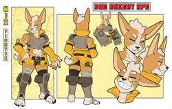  2021 5_toes abs absurd_res anthro armor barefoot canid canine canis ceehaz clothing dog_knight_rpg domestic_dog feet female gauntlets gloves handwear herding_dog hi_res mammal model_sheet muscular muscular_anthro muscular_female nix_(ceehaz) pastoral_dog paws solo stirrup_legwear toes welsh_corgi 